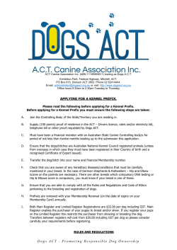 Dogs ACT - Promoting Responsible Dog Ownership