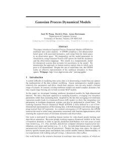 Gaussian Process Dynamical Models