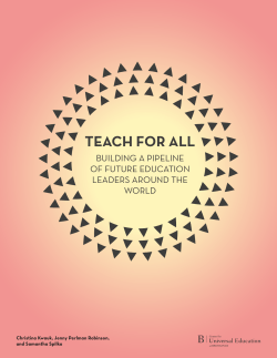 teach for all - Brookings Institution