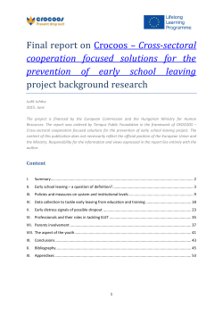 Final report on Crocoos &ndash; Cross-sectoral cooperation focused