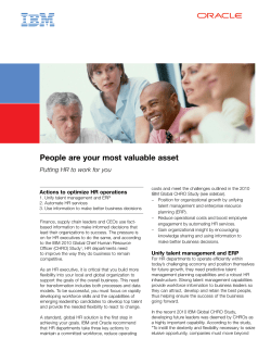 People are your most valuable asset - putting HR to work for