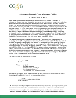 Coinsurance Clauses in Property Insurance Policies L &times; CL = LP V