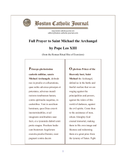 Full Prayer to Saint Michael the Archangel by Pope Leo XIII