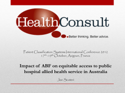 Impact of ABF on equitable access to public hospital allied health