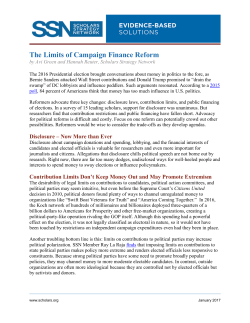 The Limits of Campaign Finance Reform