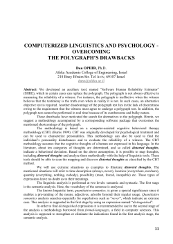 COMPUTERIZED LINGUISTICS AND PSYCHOLOGY