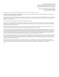 Filed by The Dow Chemical Company Pursuant to - corporate