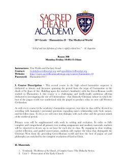 Humanities II Syllabus