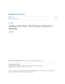Trailing in the Wake: The Freedom of Speech in Montana