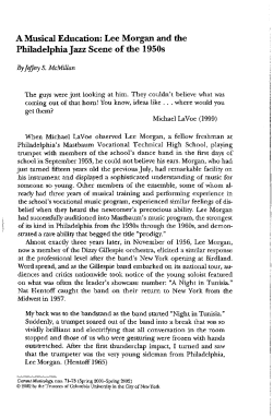 A Musical Education: Lee Morgan and the Philadelphia Jazz Scene