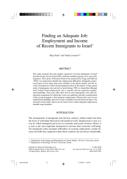 Finding an Adequate Job: Employment and Income of Recent