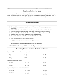Final Exam Review: Percents UnderstandingPercent Converting