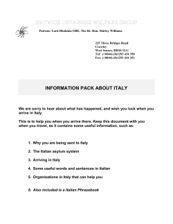 INFORMATION PACK ABOUT ITALY