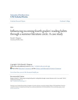 Influencing incoming fourth graders` reading habits through a
