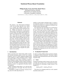 Statistical Phrase-Based Translation