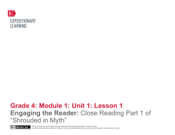 Grade 4: Module 1: Unit 1: Lesson 1 Engaging the