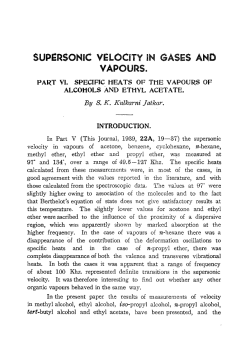 PART Vl. SPECIFIC HEATS OF THE VAPOURS OF ALCOHOLS