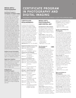 CERTIFICATE PROGRAM IN PHOTOGRAPHY AND DIGITAL