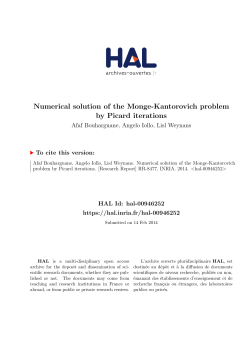 Numerical solution of the Monge-Kantorovich problem by