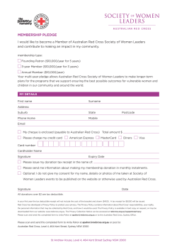 MEMBERSHIP PLEDGE - Australian Red Cross