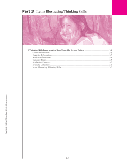 Part 3 Items Illustrating Thinking Skills