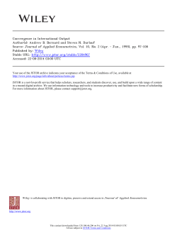 Convergence in International Output Author(s): Andrew B. Bernard