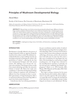 Principles of Mushroom Developmental Biology