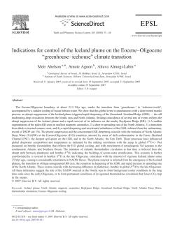 Indications for control of the Iceland plume on the Eocene