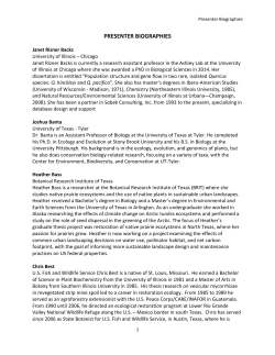 Presenter Bios - Lady Bird Johnson Wildflower Center