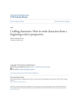 How to write characters from a beginning writer`s perspective