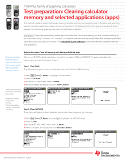 Clearing memory and selected apps - TI Education