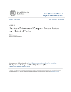 Salaries of Members of Congress: Recent