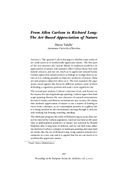 From Allen Carlson to Richard Long: The Art-Based