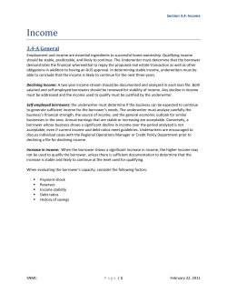 Section 4: Underwriting Guidelines