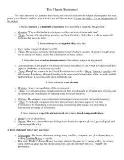 The Thesis Statement