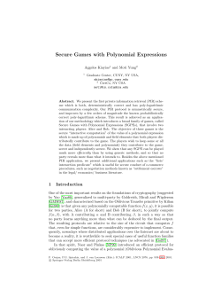 Secure Games with Polynomial Expressions