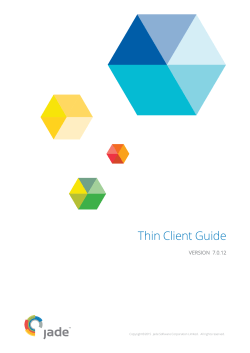 JADE Thin Client Guide