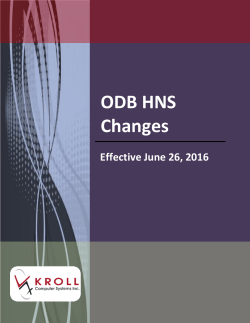 ODB Changes June 26, 2016
