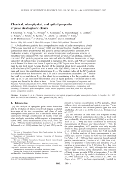 Chemical, microphysical, and optical properties of polar