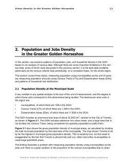 2. Population and Jobs Density in the Greater Golden Horseshoe