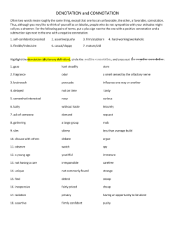 DENOTATION and CONNOTATION Highlight the denotation