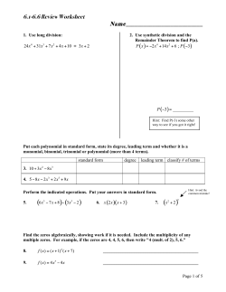 6.1-6.6 Review Worksheet