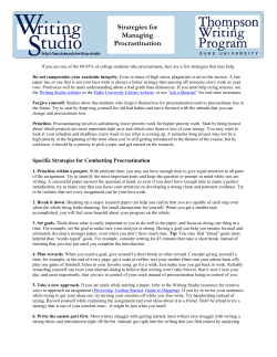 Procrastination - Thompson Writing Program