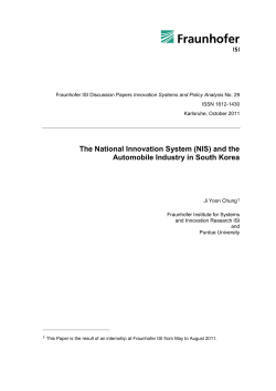 The National Innovation System (NIS) and the Automobile Industry
