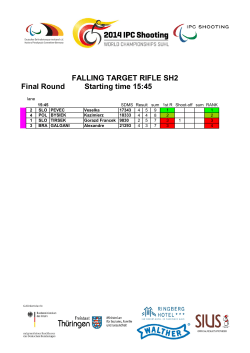 Final Round Starting time 15:45 FALLING TARGET RIFLE SH2