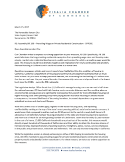 to review our letter opposing AB 190.