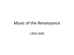 Music of the Renaissance