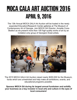The 13th Annual MOCA GALA Art Auction will be hosted in the