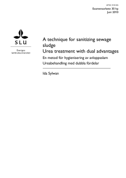 A technique for sanitizing sewage sludge - Urea - W