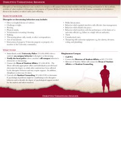 Disruptive/Threatening Behavior - SUNY Upstate Medical University